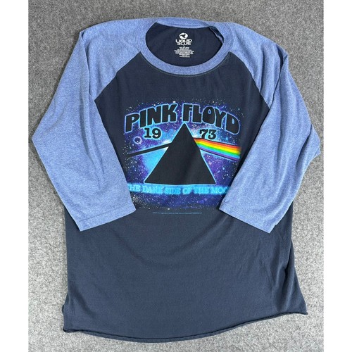 Liquid Blue Pink Floyd Large Dark Side of the Moon 1973 Graphic Raglan T Shirt - Picture 9 of 9