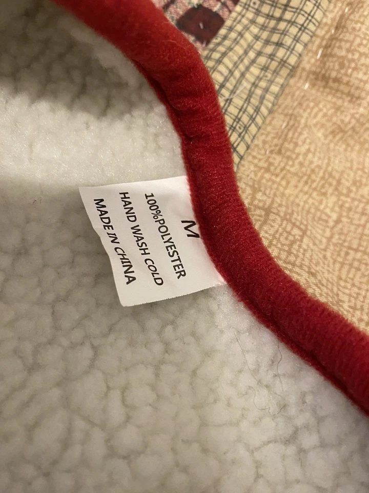 PET APPAREL Perro “Sudadera con Capucha Estampado de Navidad con Chaleco Forrado de Piel Sintética” Talla M Rojo/Blanco Nueva con Etiquetas Foto 3 de 4