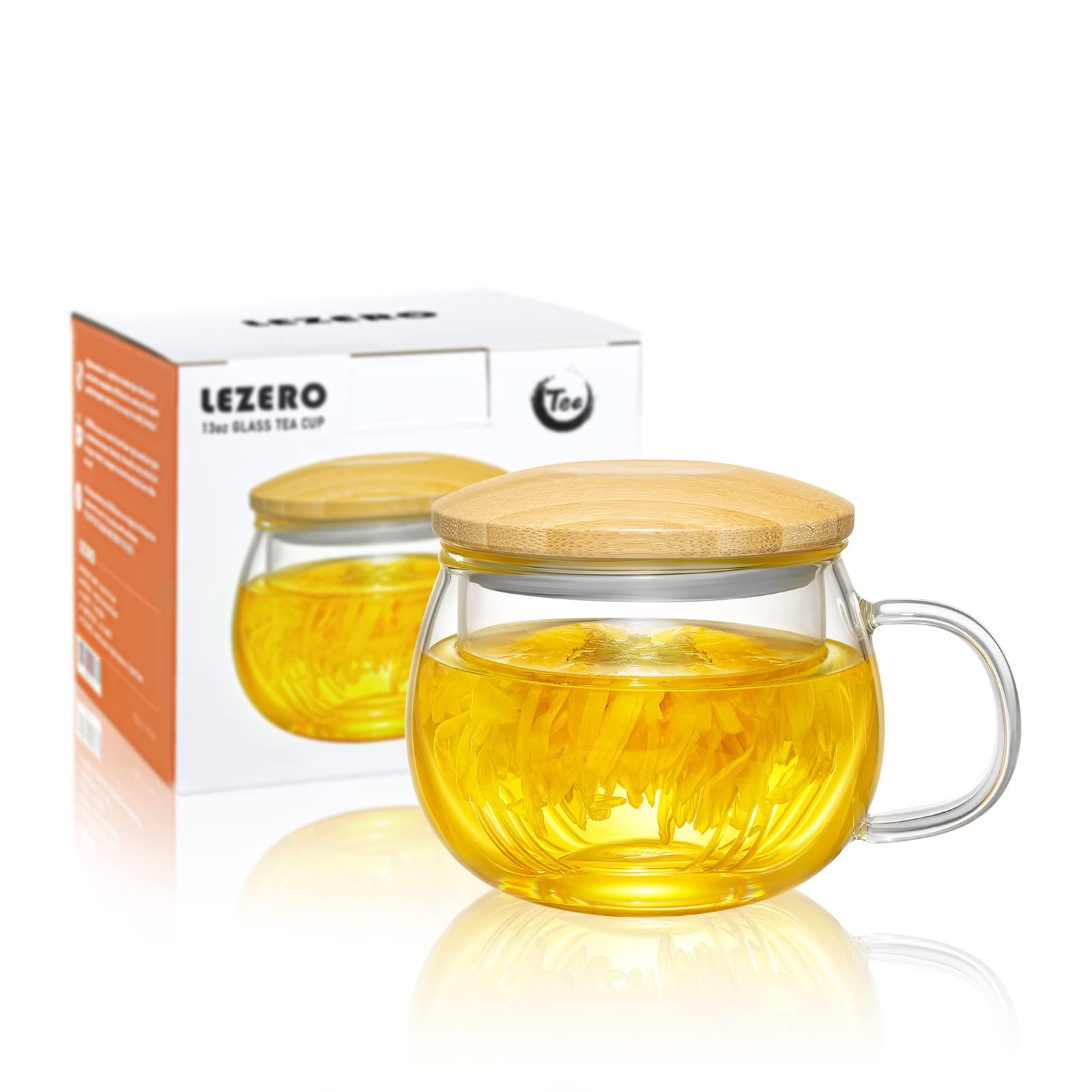 Infuser Cup Gift Set Glass Teacups With Removable Strainer A