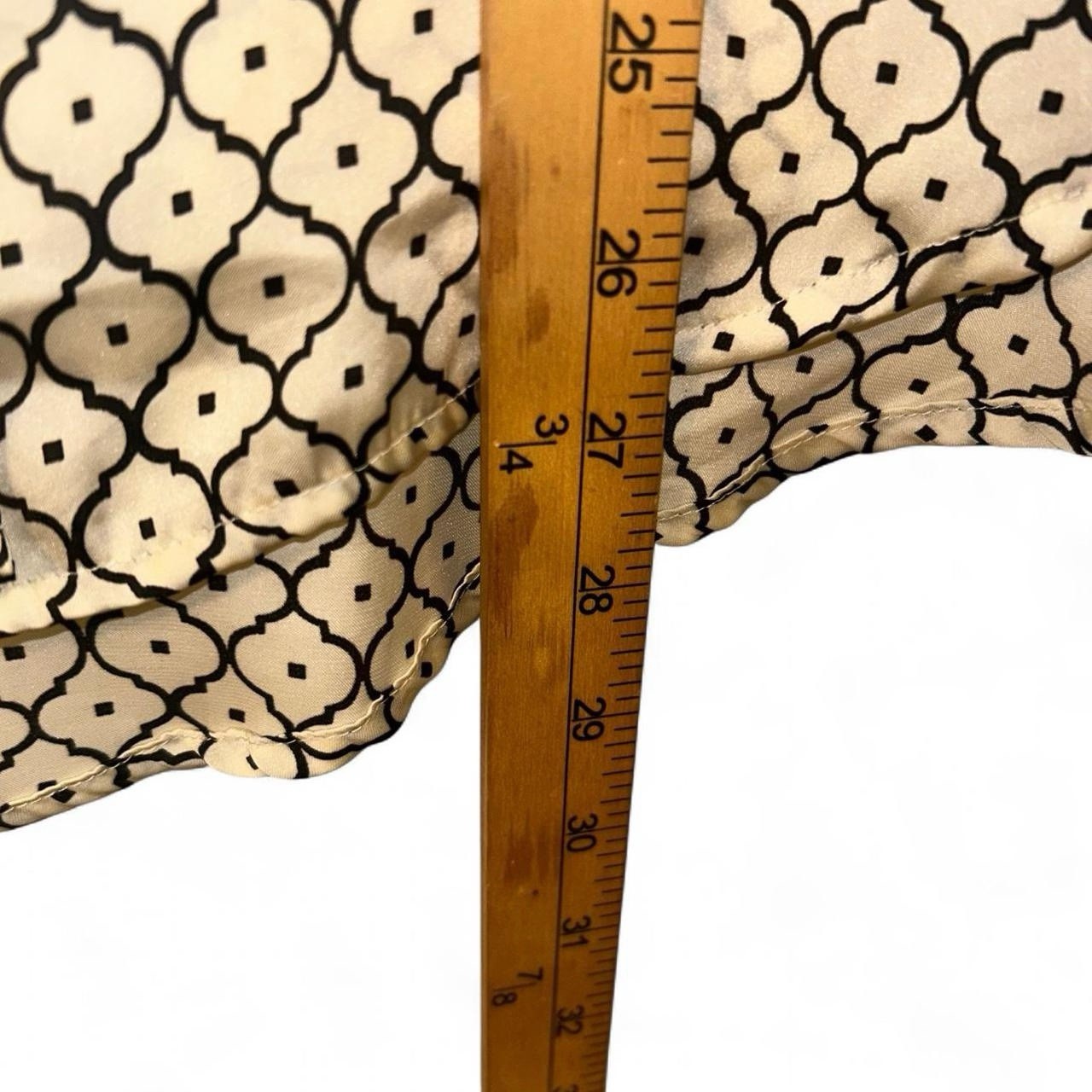 Zara satin polyester geometric print button up si… - image 4