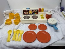 Fisher Price Fun With Foods Stove Top With Magic Burners 16 Accessories