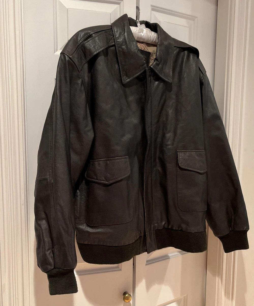 A-2“Classic“black“羊革 “短丈“bomber jacket GOKTOG A-2 Leather Jacket Men, Mens Leather Pilot Bomber Jackets