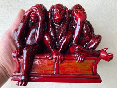 Royal Doulton Prestige Three wise monkeys Drei weise Affen nummeriert
