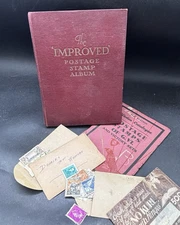 Stamp Album c. 1948 Stanley Gibbons IMPROVED plus STAMPS & Philately Catalogue