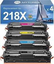 218X Toner Cartridges 4 Pack NO CHIP Compatible Replacement for HP 218X 218...
