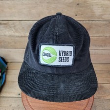 Vintage Cargill Hybrid Seeds Corduroy Snapback Hat Agriculture Farm Cap