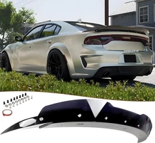 Rear Wickerbill Spoiler Wing Fit For Dodge Charger 2011-2023 Gloss Black+Smoked