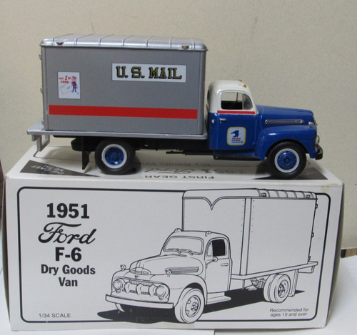 First Gear 51 1951 Ford F-6 Dry Goods Van U.S. Mail Postal USPS 19-1001 1:34