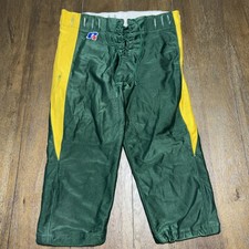Vintage Russell Football Game Pants Adult Medium Green Yellow Made In USA