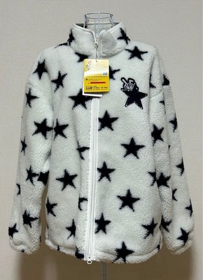 Brand new, unused Jack Bunny [Doraemon] full-zip star print boa jacket, size 1