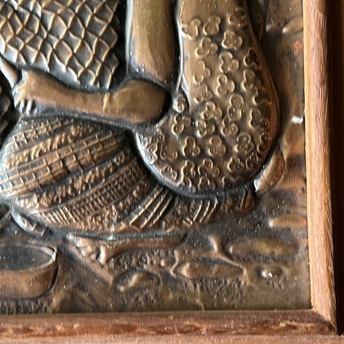 Original gehämmerte Kupferfolie Kunst Relief geprägte Malerei, asiatische Frau - Bild 7 von 12