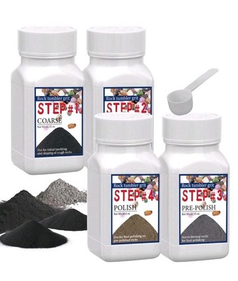 Rock Tumbler Grit Set, Polish Refill - 4 Basic Step... 