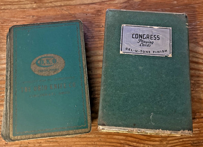 Vintage Ohio Knife Company Playing Cards O.K.C. Green Back with Box