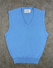 Vintage 70s 80s McGregor Sweater Vest Mens M Blue V Neck Acrylic USA Made