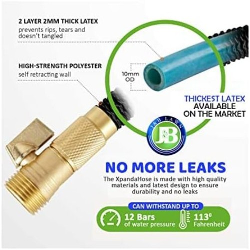 Durable 100ft Expandable Hose - Tangle-Free Black Design with Versatile Nozzle - Picture 11 of 11