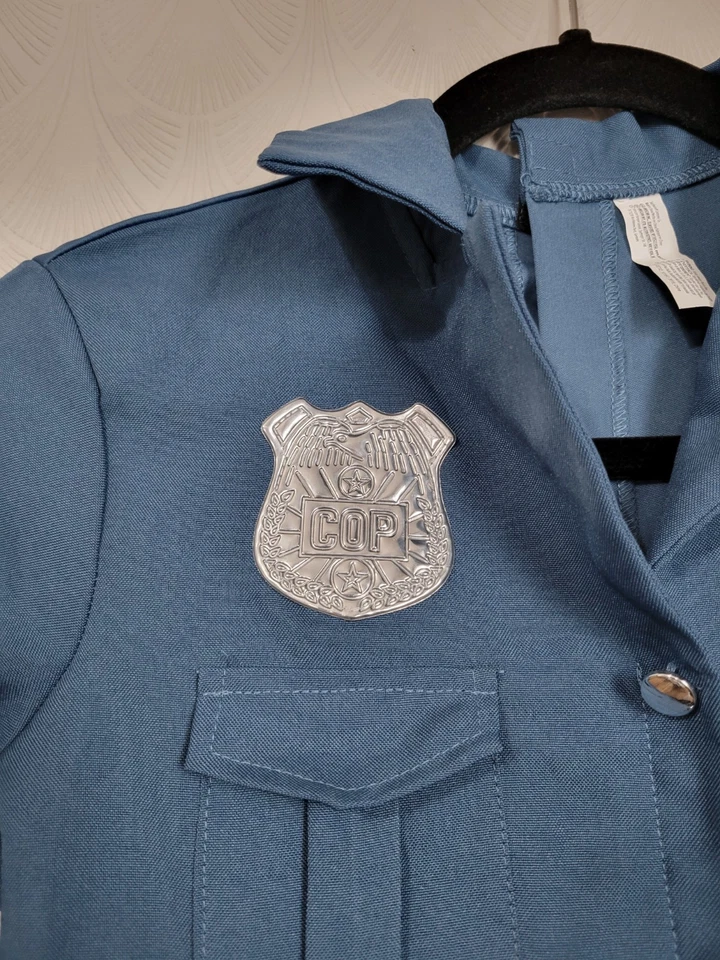 Niñas Disfraz de Oficial de Policía Uniforme Vestido Solo Talla 14/16 XLarge Azul Negro Foto 2 de 4