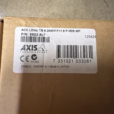 Axis 5502-801 9-20mm Varifocal CCTV Lens with P-Iris Control SEALED NEW!