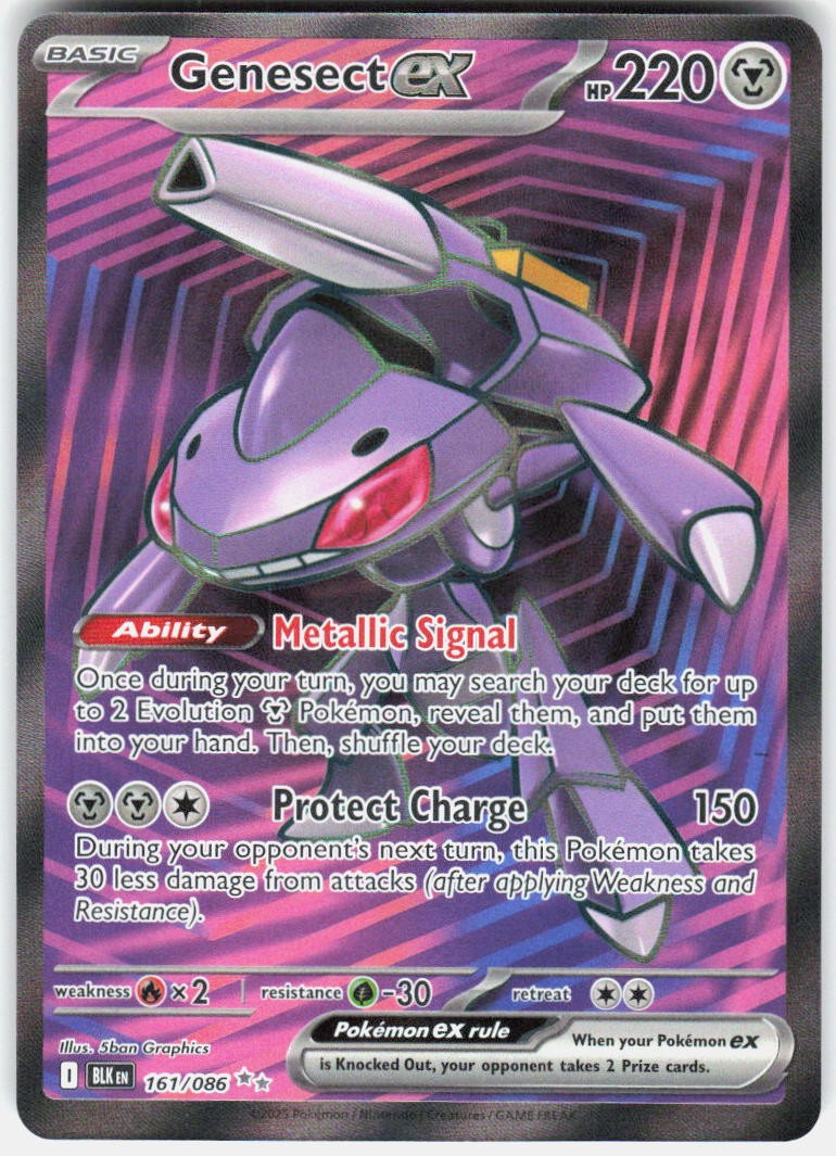 Genesect ex 161/086 Ultra Rare Black Bolt Pokemon NM/M