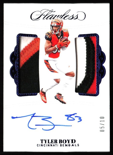 2019 Flawless Dual Patch Autographs Sapphire 5/10 Tyler Boyd Auto #DPA-TBY BG6