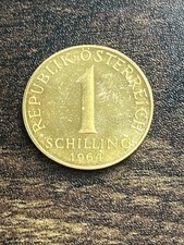 1964 Austria 1 One Schilling Uncirculated Edelweiss flower Actual Coin TC1963*