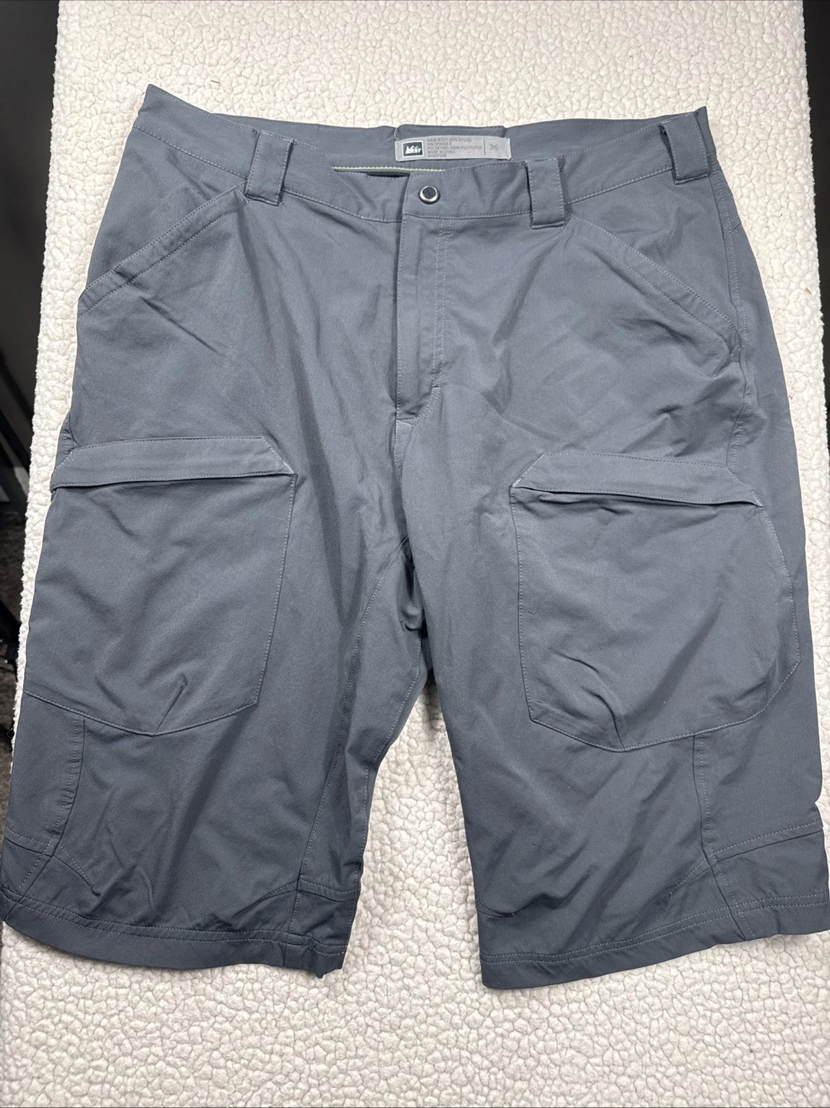 REI Co-op Mens Cargo Screeline Shorts 36 Gray Hike Hiking Stretch