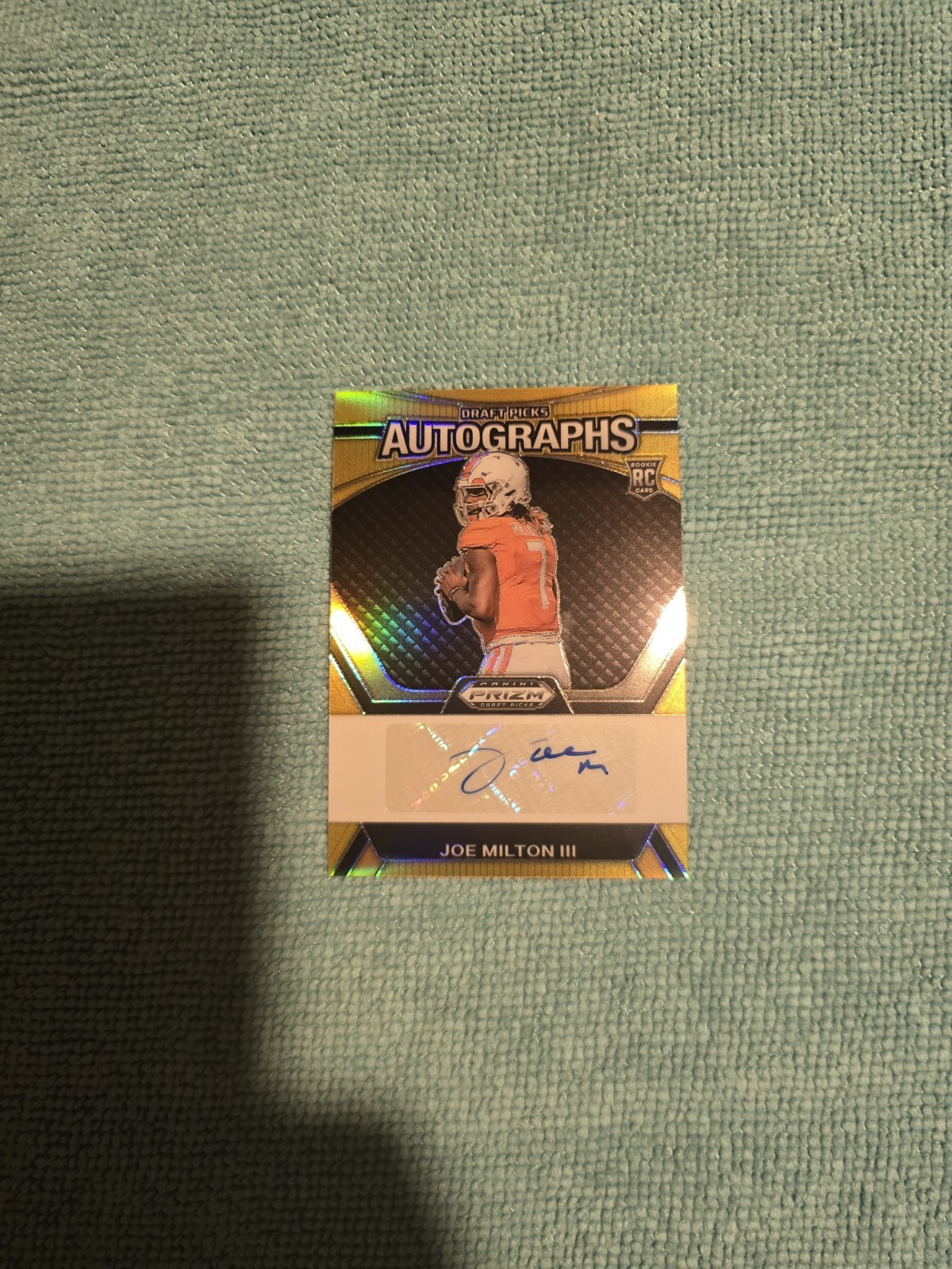 2024 Panini Prizm Draft Picks Joe Milton III RC Auto Gold Prizm 06/10 Patriots