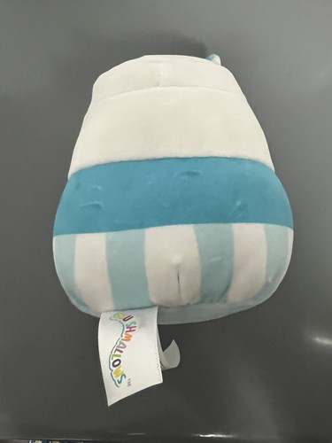 Squishmallows 6" Melly The Milk Carton Small Plush Blue Striped Straw 2022 - Picture 2 of 4