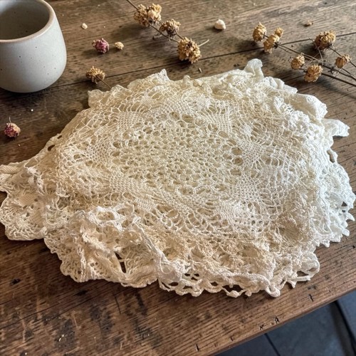 Vintage Crochet White Doilies Various Sizes & Shapes Lot of 6