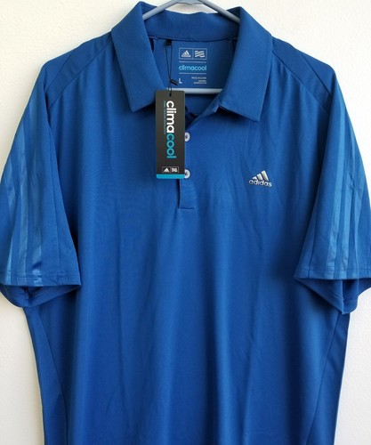 Polo homme Adidas Golf Climacool Aeroknit bleu taille grande  - Photo 1 sur 4