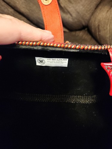 Mary Frances Vintage Handtasche Geldbörse rot, schwarz, goldverziert Perlen - Bild 7 von 12