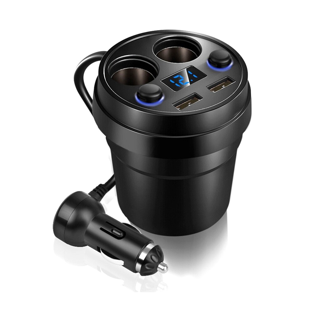Universal Car Cup with Dual USB Ports Multi-Function Lighter Charger Car7289