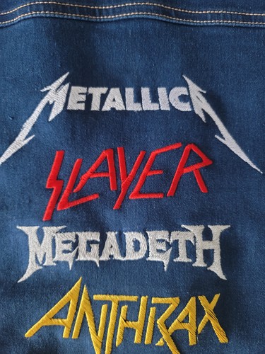 Custom Metal Battle Vest Denim Jacket embroidered -Slayer, Metallica, LARGE - Picture 4 of 8