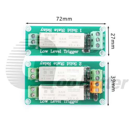 1, 2-Kanal Halbleiter Relais Modul 5V/12V/24V DC-DC Arduinos Raspberry Pi PIC - Bild 4 von 12