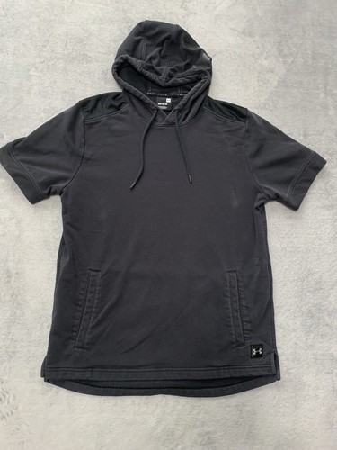Under Armour Hoodie Sweatshirt Herren M Schwarz Threadborne Kurzarm Pullover