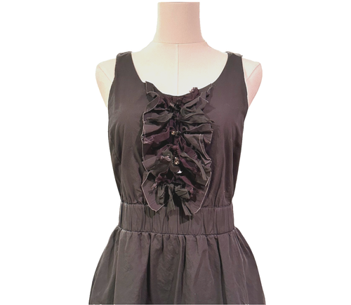 J Crew Gray Honore Embellished Cotton Stretch Mini Dress w Pockets Size 6 - Picture 2 of 9
