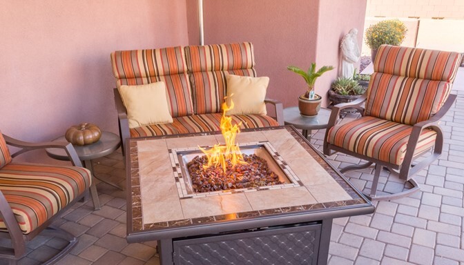 AZ Patio Heaters GFT-51030A 40 Inch Square Tile Fire Pit, Bronze Finish