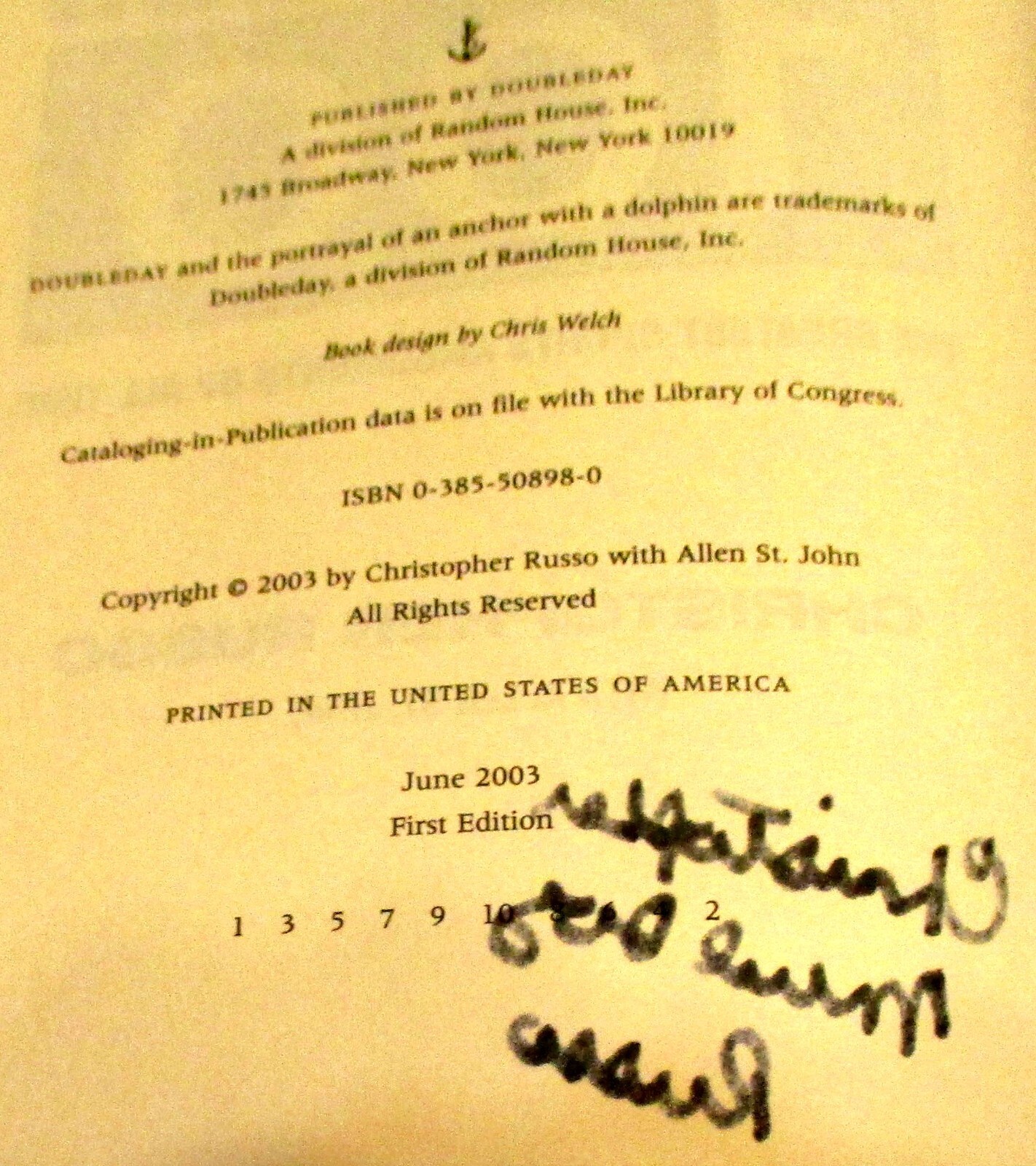 2003 The Mad Dog Greatest Sports Arguments of All Time Christopher Russo SIGNED