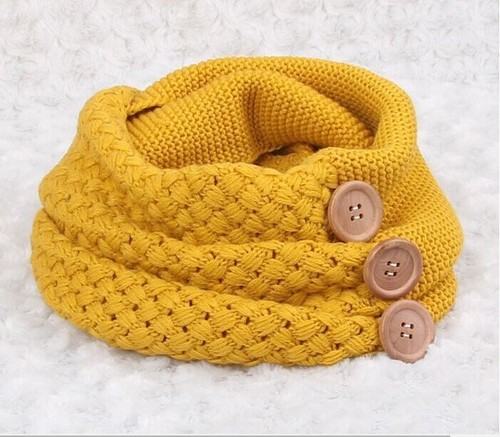 Mujeres Cálidas Bufandas Cuello Tejido Calentadores Chales de Crochet Botones Invierno Envolventes Regalos - Imagen 2 de 10