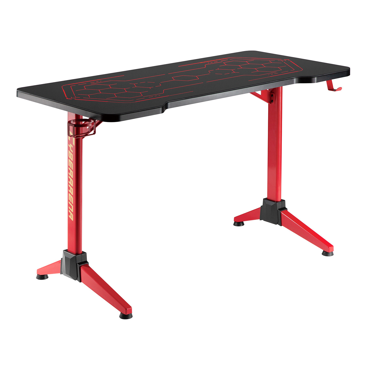 Bureau de gaming RGB 100kg NanoRS RS163 table de jeu noire hauteur 760 mm