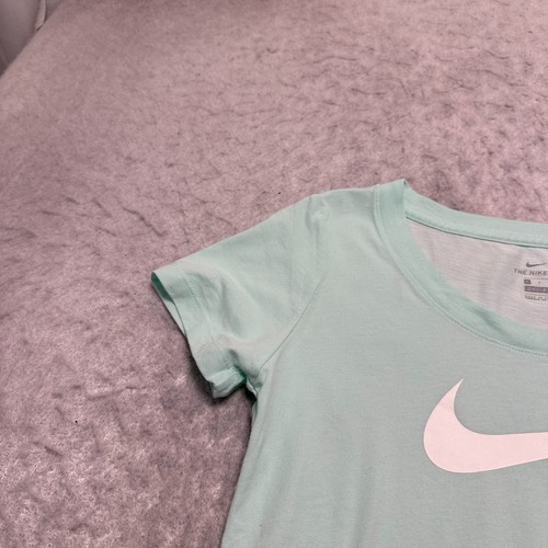 Nike Dri Fit Big Center Swoosh Workout Shirt Mint Green Womens Size Small S - Picture 3 of 12