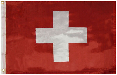 2x3 Switzerland Swiss Flag 2'x3' Polyester House Banner Grommets Premium 100D