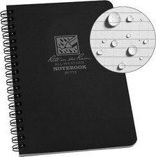 Rite in the Rain Notebook Weatherproof, Grease-Proof, 5 x 7" Black 64 Sheets NEW