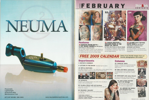 SKIN & INK~TATTOO MAGAZINE~FEB~2009~IT'S JUST MORE OF WHAT YOU'RE LOOKING FOR!~ - Picture 3 of 8