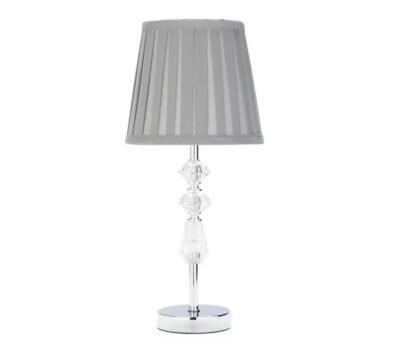 Kilmore Kristall Tischlampe mit grauem Plissee Schirm elegante moderne Akzentleuchte