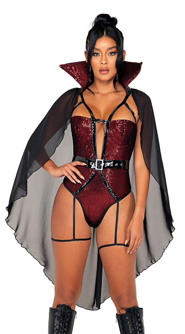 Roma Underworld Vampire Red Sequin Caped Bodysuit Costume 5074 eBay photo