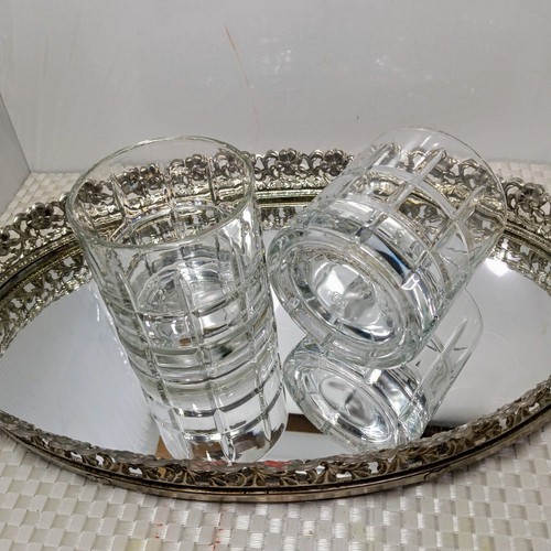 VINTAGE Anchor Hocking Whiskey Glasses 10 oz. TARTAN BEAUTIFUL GLASS 4 PC SET - Picture 3 of 9