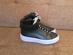 puma black leather trainers