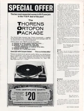 Thorens/Ortofon - TD-150-AB/S-15T - Original Magazine Ad - 1967