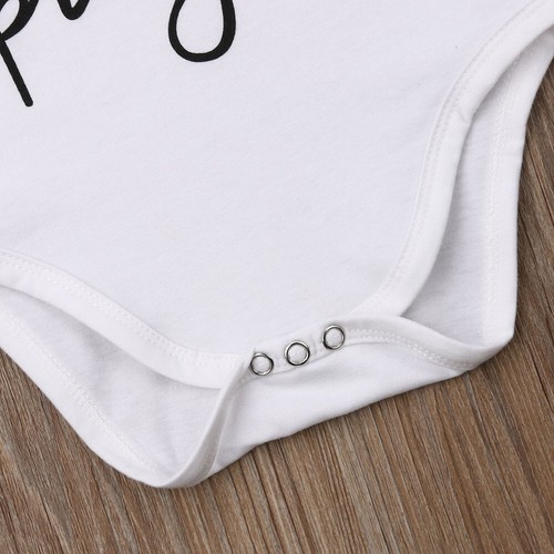 Newborn Baby Kids Boy Letter Romper Bodysuit Button Jumpsuit Clothes Outfits Set - Picture 6 of 7