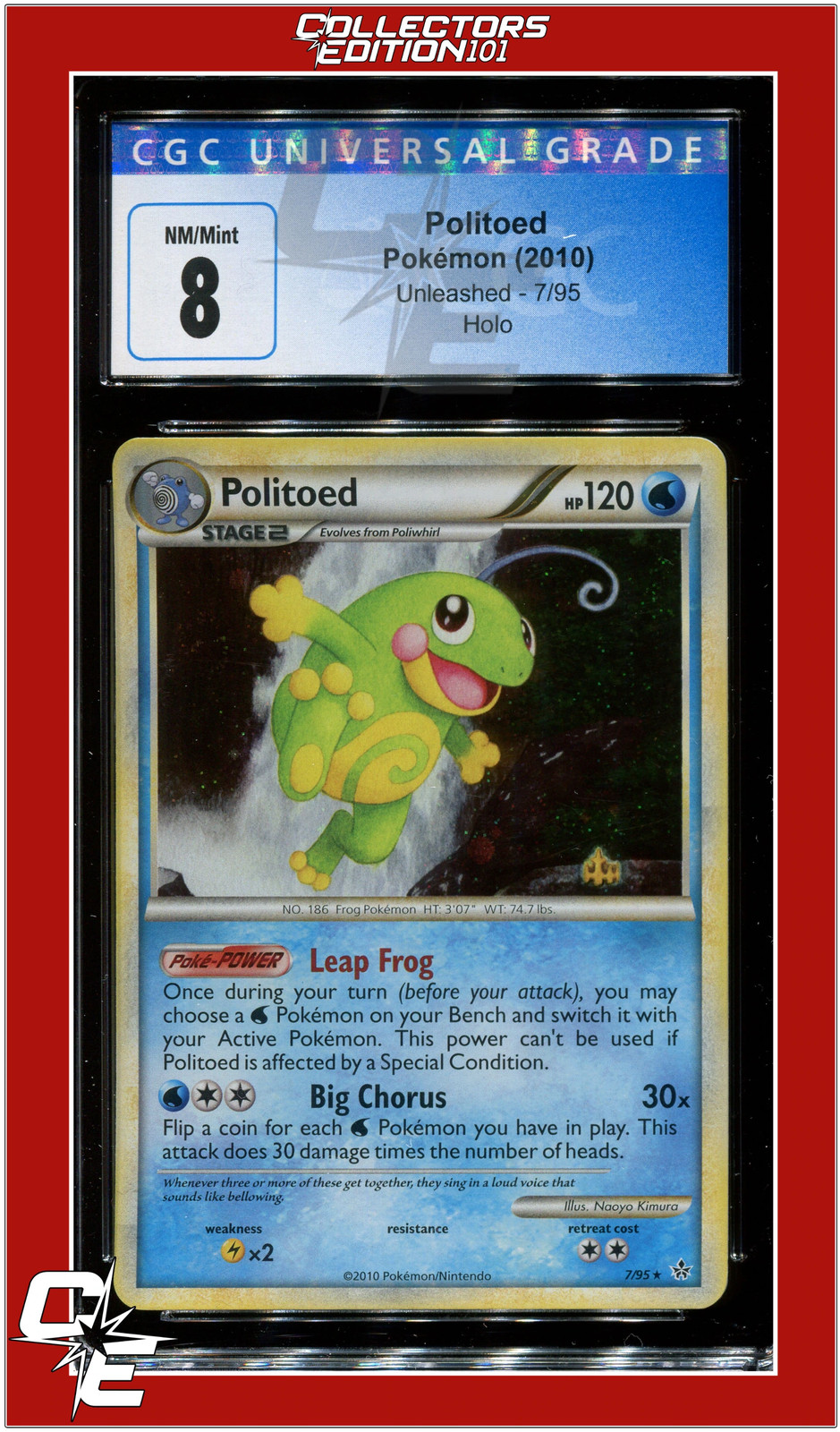Unleashed 7 Politoed Holo CGC 8